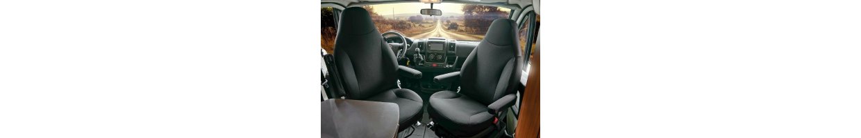 Sædeovertræk til autocamper med integreret nakkestøtte kr.498,-<br>